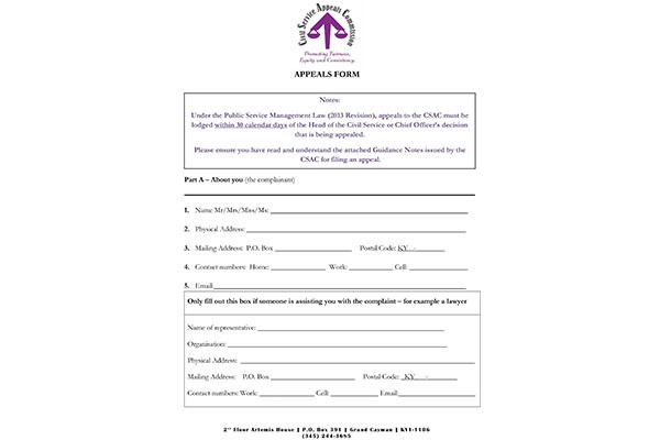 Appeals Form